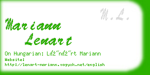 mariann lenart business card